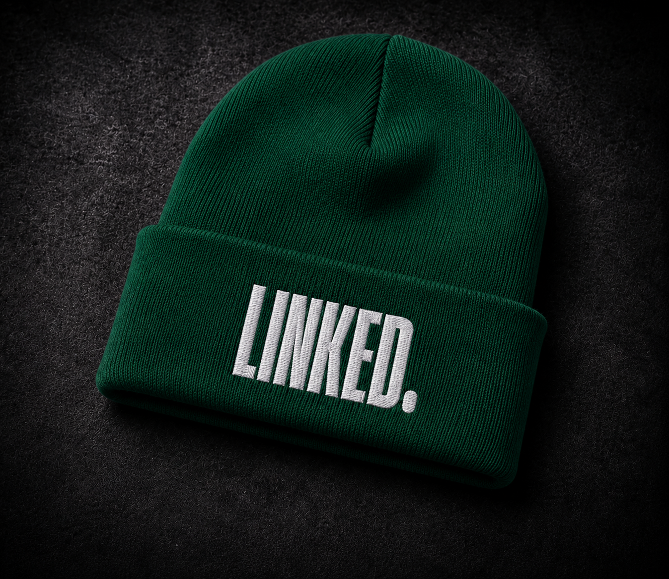 the LINKED Premium Embroidered Cuffed Beanie