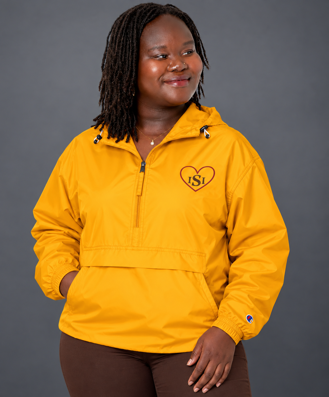 ISI Heart Embroidered Champion Packable Jacket