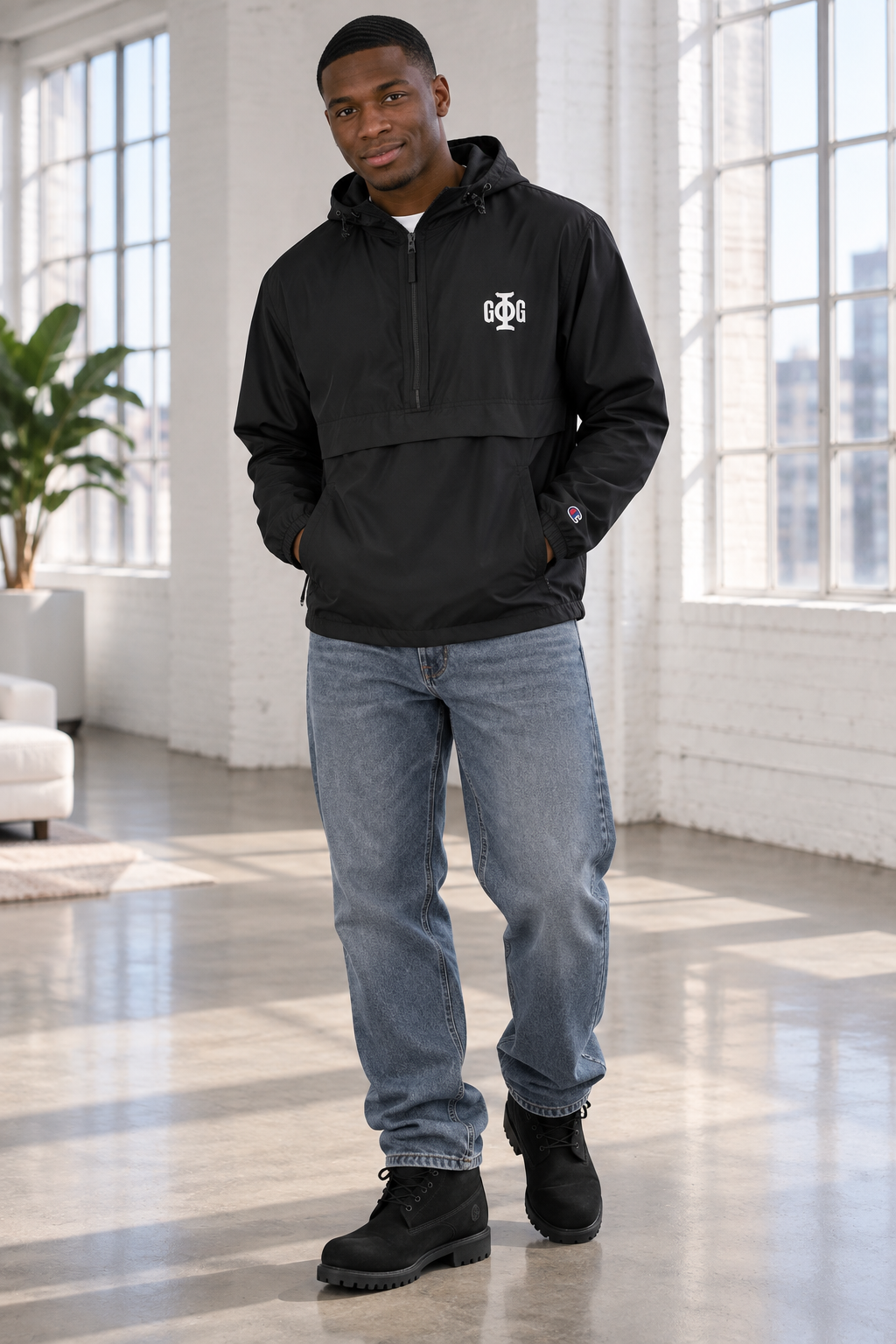 The GPhiG Embroidered Champion Packable Jacket