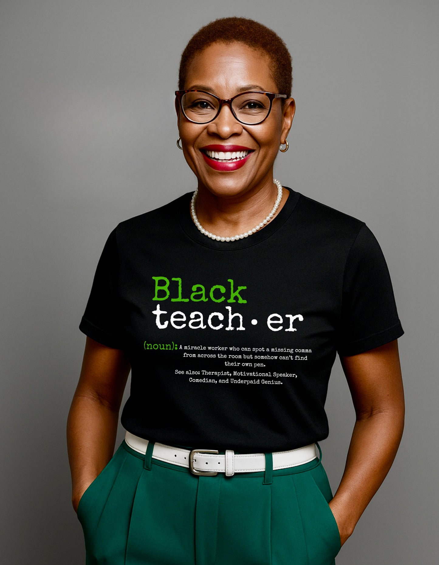 BLACK Teacher: Emerald Green & White Edition