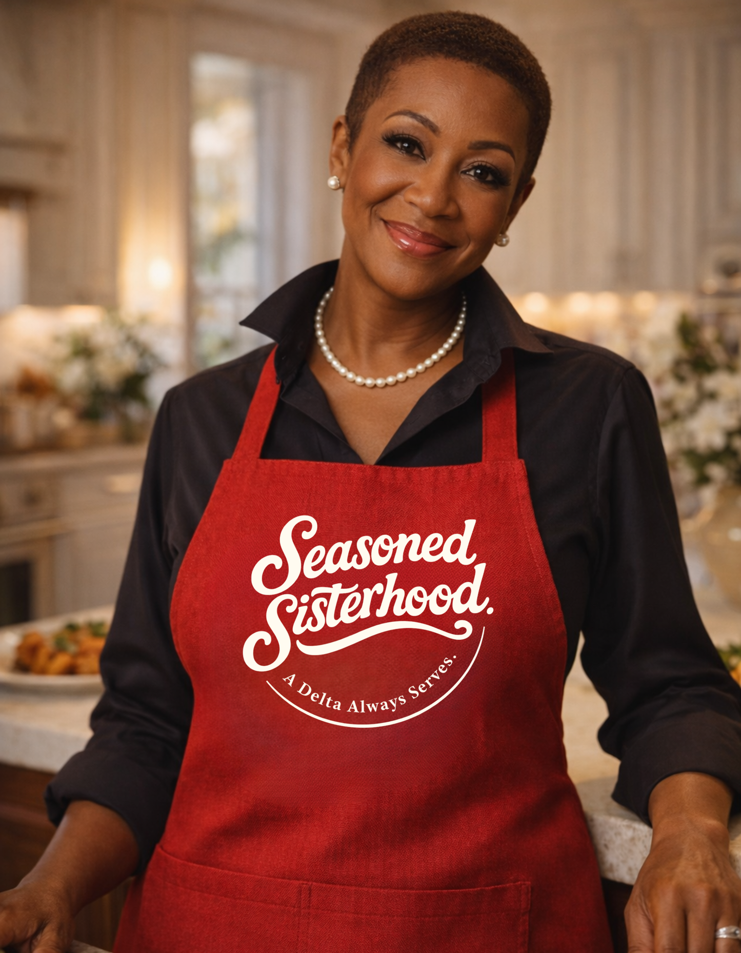 Seasoned Sisterhood-A Delta Always Serves Organic cotton apron