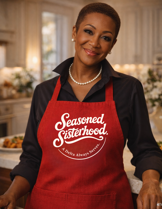 Seasoned Sisterhood-A Delta Always Serves Organic cotton apron