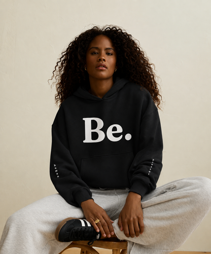 The Be. Luxury Heavyweight Hoodie | Black & White
