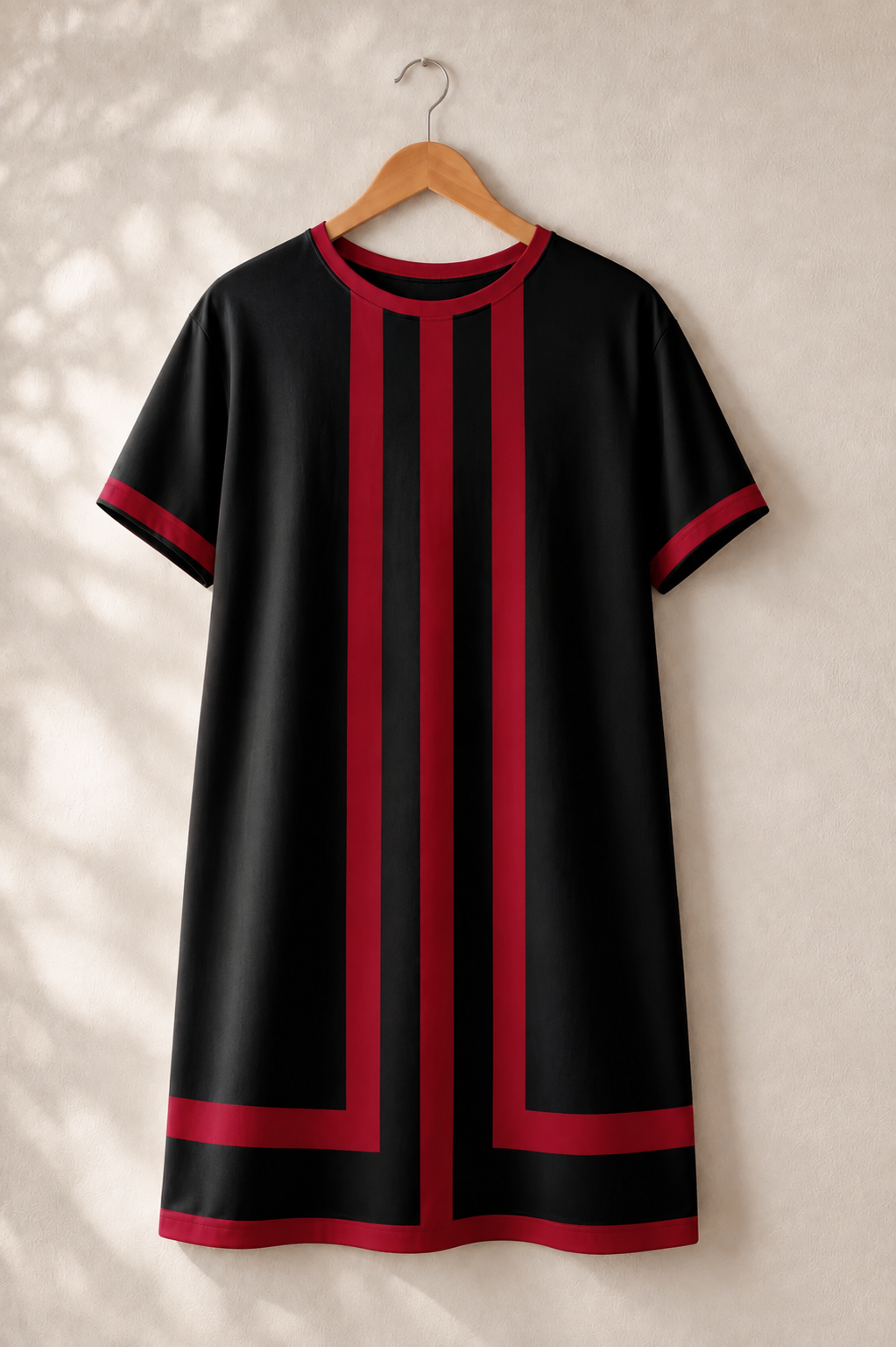The Linea Dress - Black & Crimson