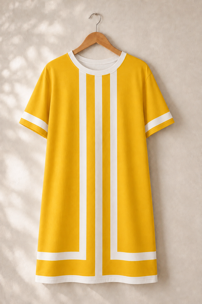 The Linea Dress - Gold & Blanc