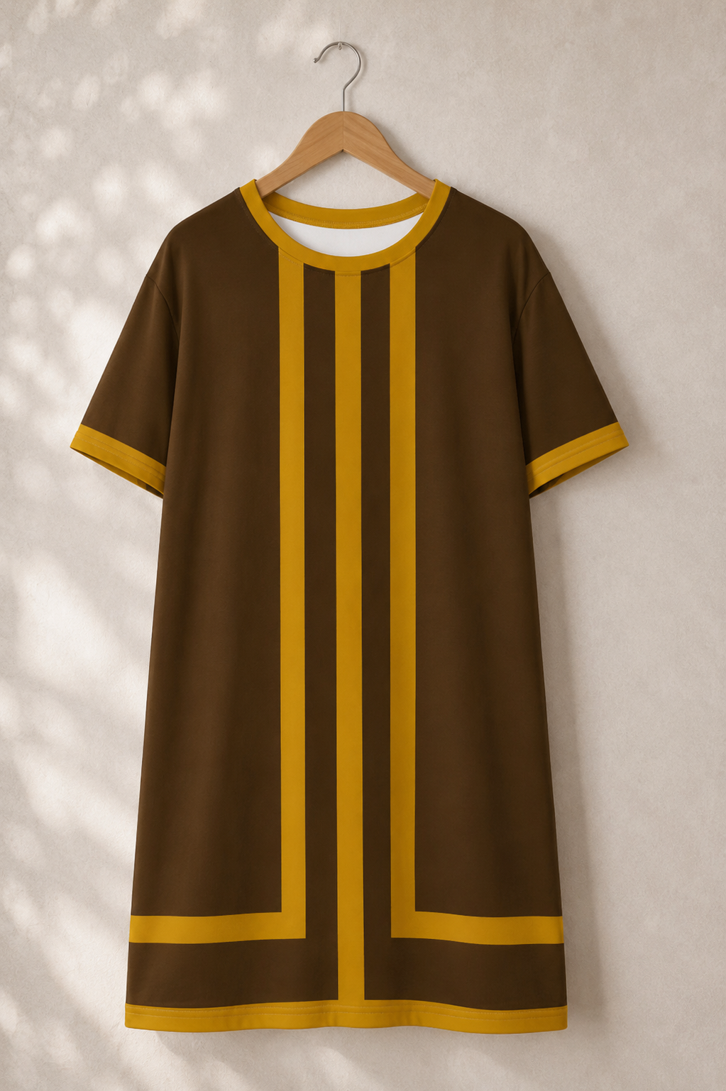 The Linea Dress - Brown & Gold