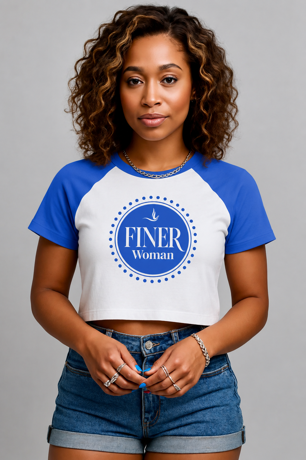 FINER WOMAN micro rib raglan baby tee