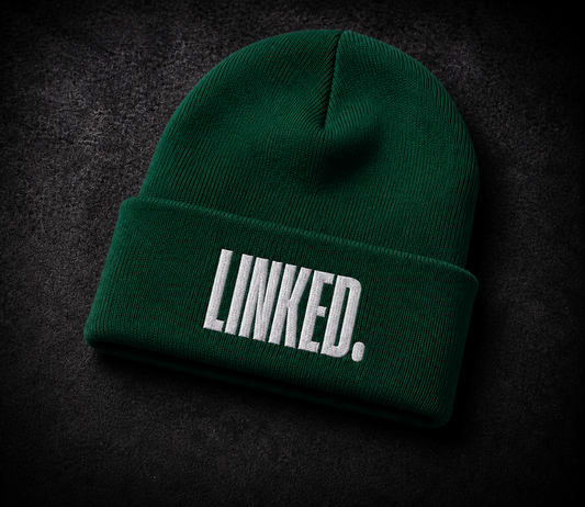 the LINKED Premium Embroidered Cuffed Beanie