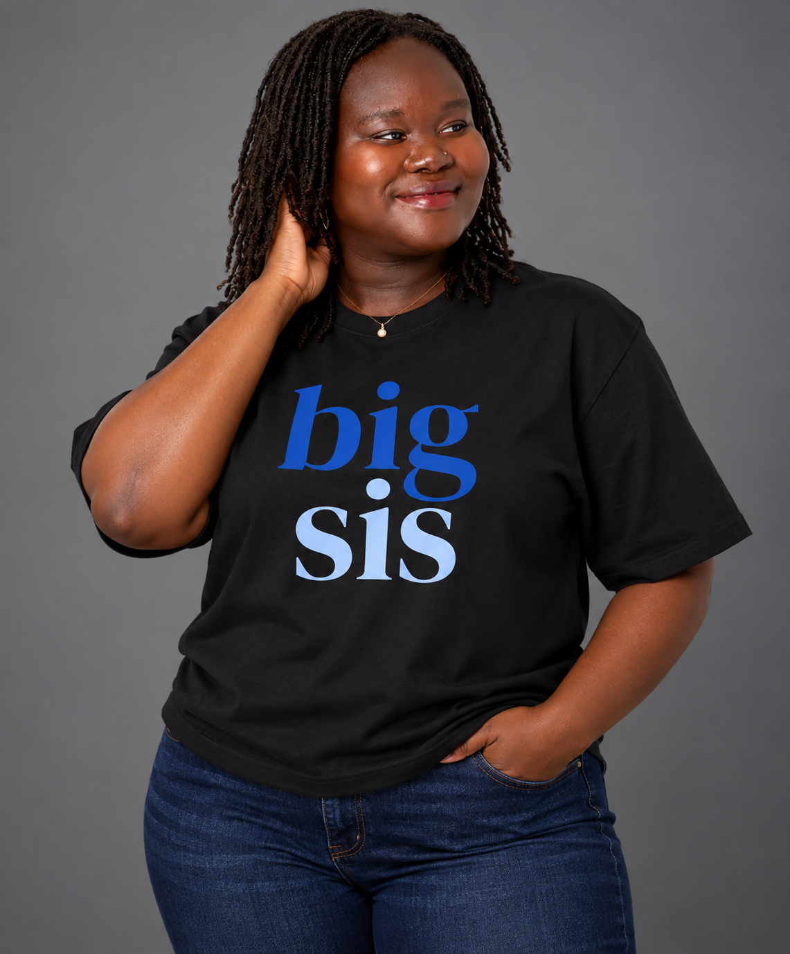 BIG SIS™ Oversized Tee —Sky Blue & Royal