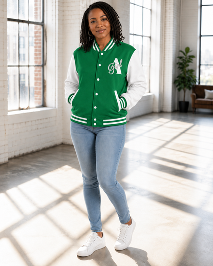 The LAMBDA GIRL Heavyweight letterman jacket