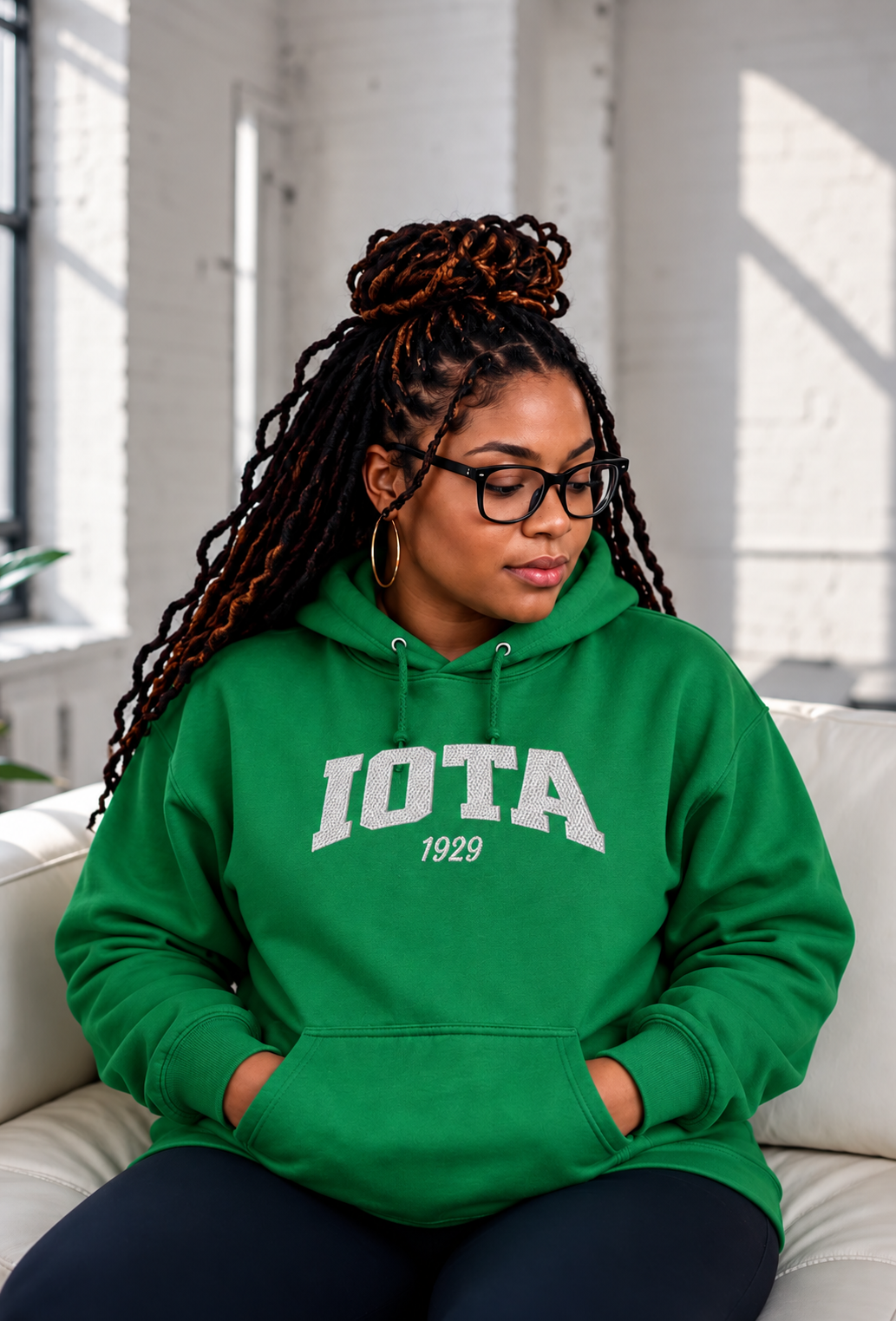 BIG IOTA  Embroidered Hoodie