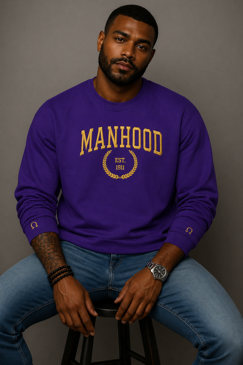 The Other 1911 MANHOOD Embroidered Sweatshirt