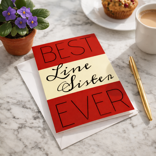 BEST Line Sister EVER Pack of 10 Greeting Cards