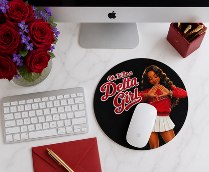 Oh, To Be A Delta Girl Round mouse pad