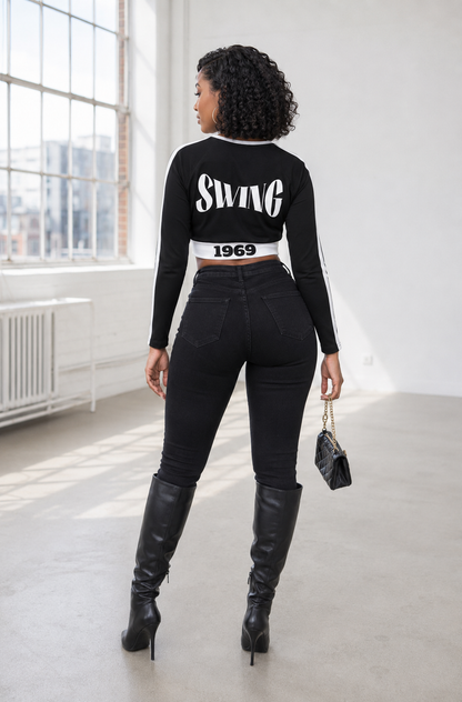SWING 1969 long-sleeve crop top
