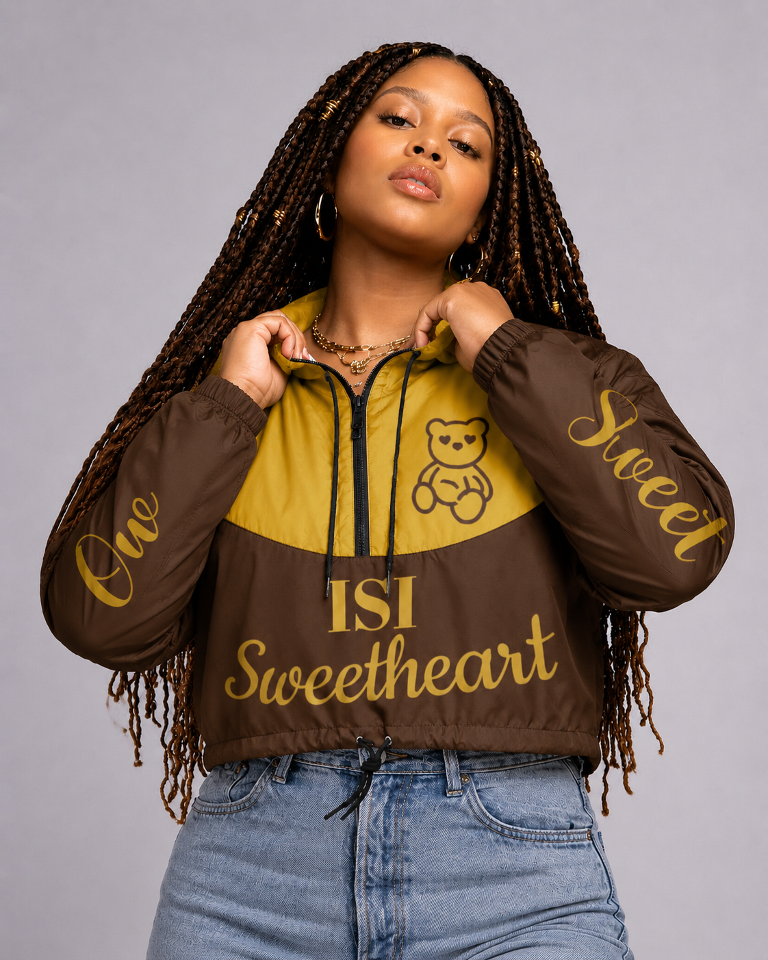 Ow Sweet Lightweight cropped windbreaker