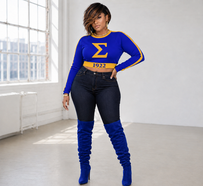 BIG SIGMA long-sleeve crop top v.1922