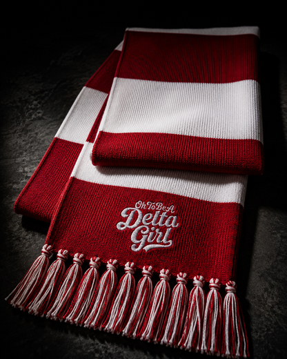 Oh To Be A Delta Girl Embroidered Scarf