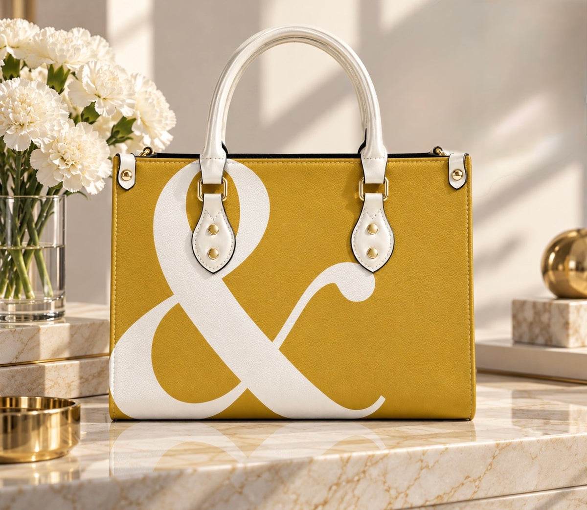 The Ampersand Tote | White & Gold