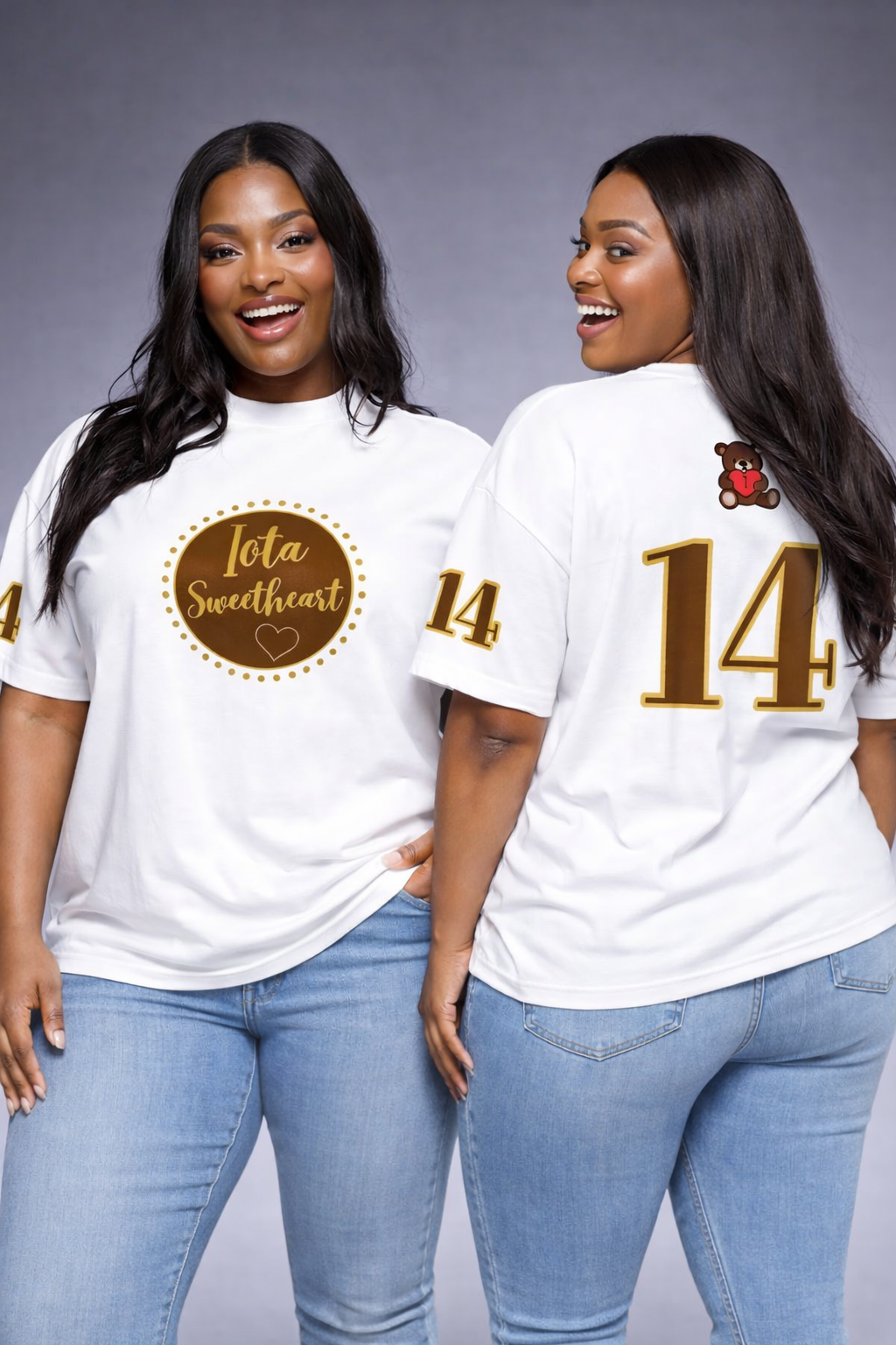 IOTA Sweethearts Lettermans' organic oversized high neck t-shirt