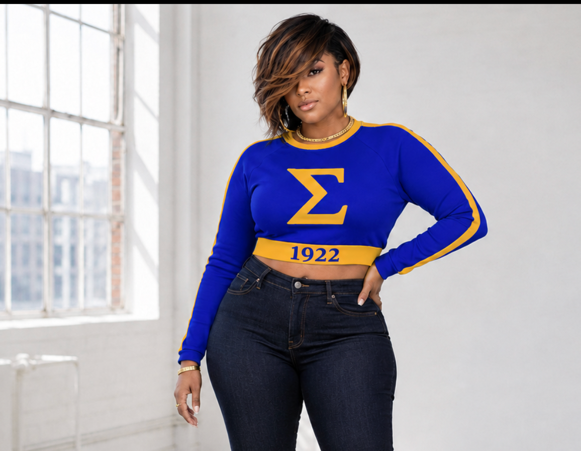 BIG SIGMA long-sleeve crop top v.1922