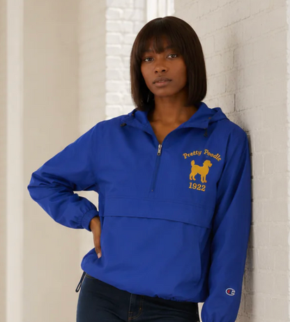 Pretty Poodle Embroidered Champion Packable Jacket