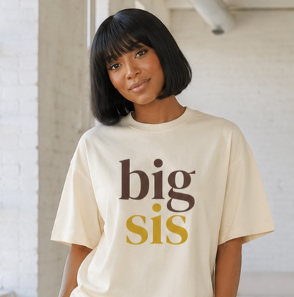 The Big Sis Brown & Gold box tee