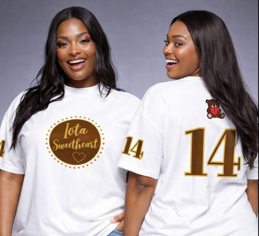 IOTA Sweethearts Lettermans' organic oversized high neck t-shirt