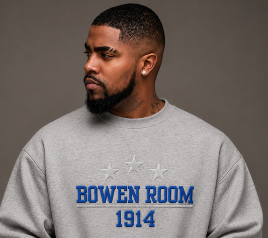 The Bowen Room – 1914 Premium Embroidered Crewneck - SILVER