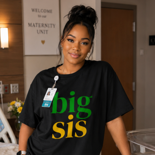 BIG SIS™  Tee —Emerald Green & Gold