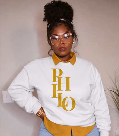 PHILO White & Gold Sweatshirt