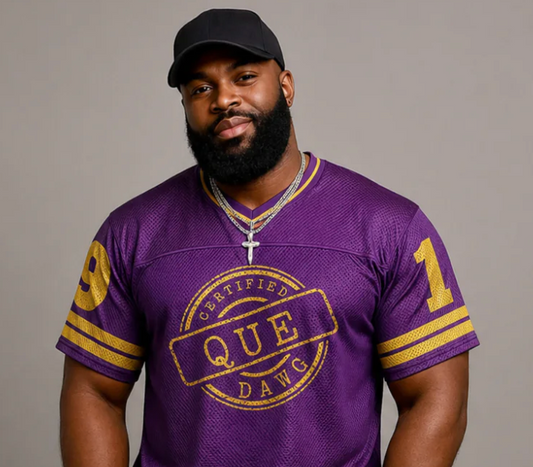 Certified QUE Boxy football jersey