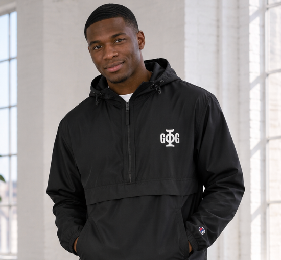 The  GPhiG Embroidered Champion Packable Jacket