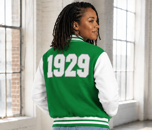 The LAMBDA GIRL Heavyweight letterman jacket