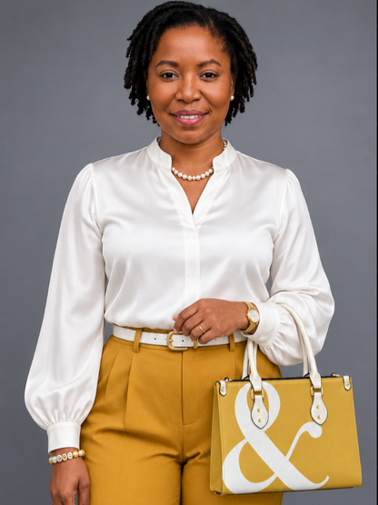The Ampersand Tote | White & Gold