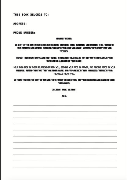 Building Your Faith: A Man's Devotional Toolbox Prayer Journal