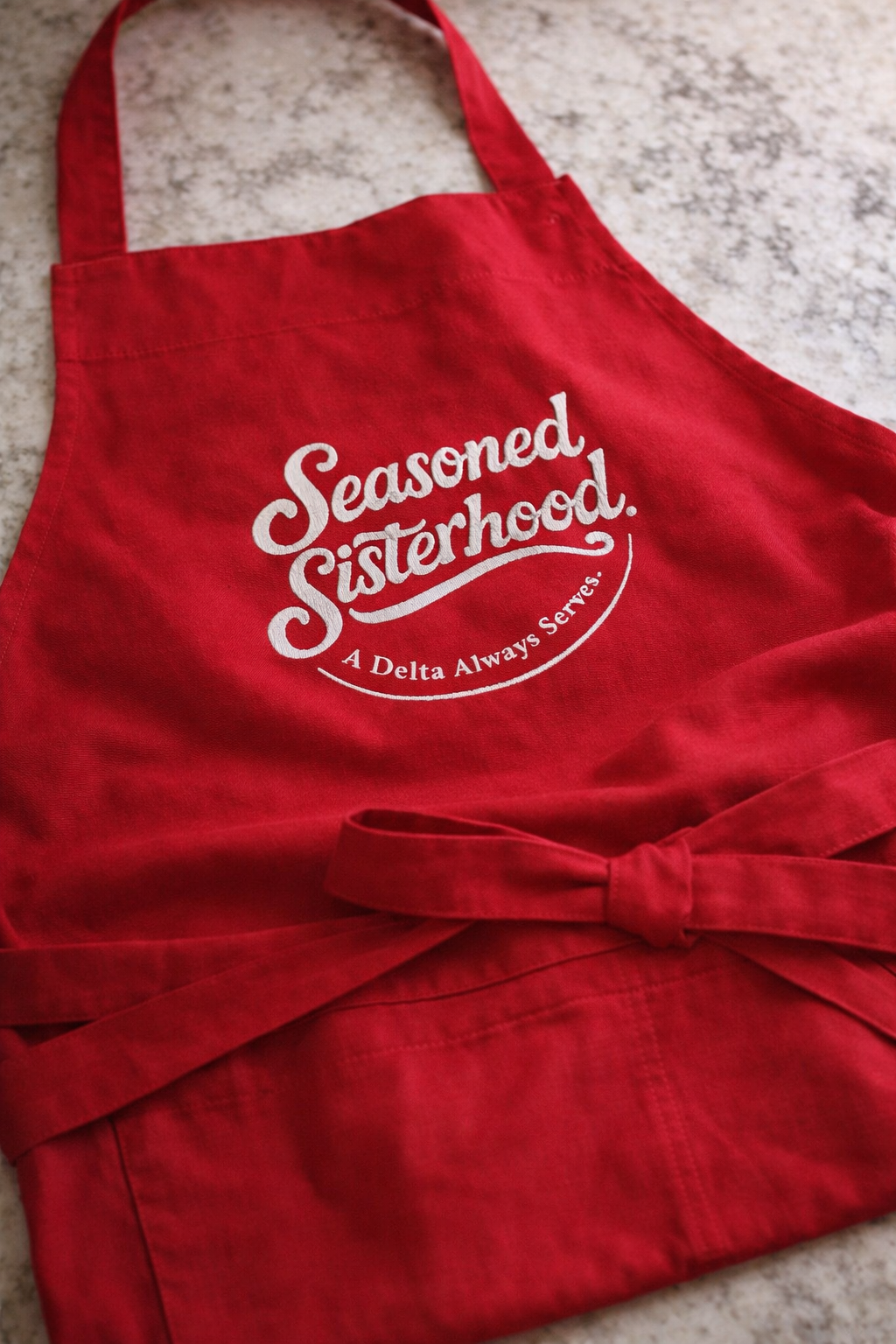 Seasoned Sisterhood-A Delta Always Serves Organic cotton apron